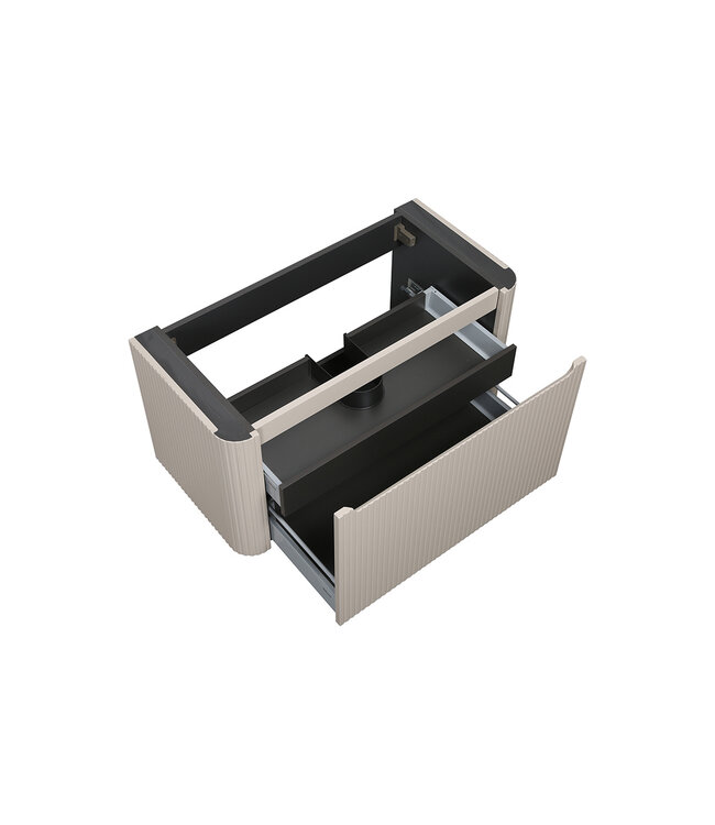 Onderkast Sulora Mat Beige 100cm | Geribbeld Design & Softclose