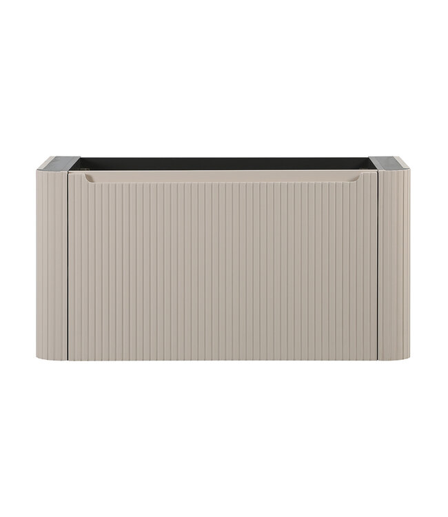 Onderkast Sulora Mat Beige 100cm | Geribbeld Design & Softclose
