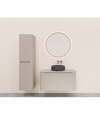 Wiesbaden Onderkast Sulora Mat Beige 100cm | Geribbeld Design & Softclose