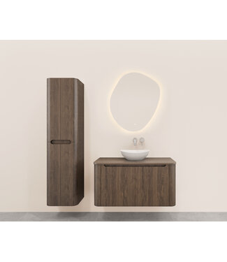 Wiesbaden Onderkast Sulora Bruin Eiken 100cm | Geribbeld Design & Softclose