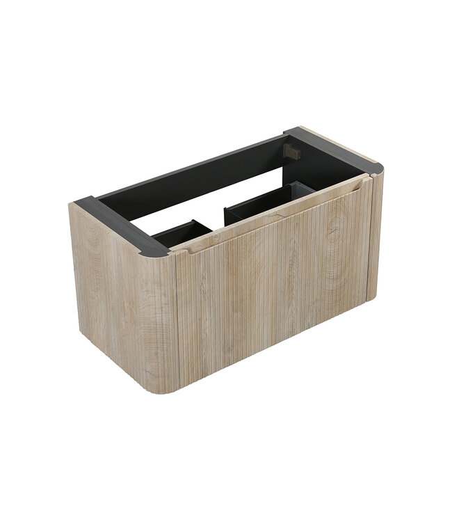 Wiesbaden Onderkast Sulora Licht Eiken 100cm | Geribbeld Design & Softclose