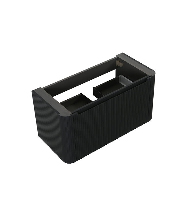 Onderkast Sulora Mat Zwart 100cm | Geribbeld Design & Softclose