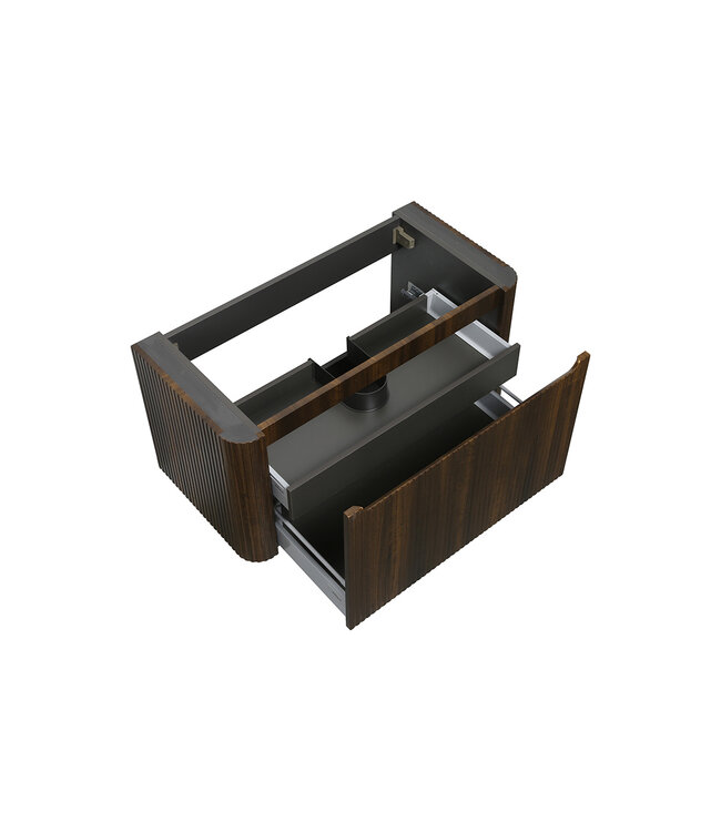 Wiesbaden Onderkast Sulora Walnoot 100cm | Geribbeld Design & Softclose