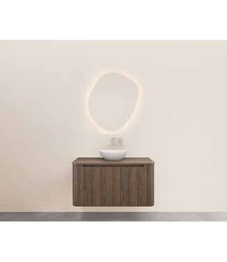 Wiesbaden Onderkast Sulora Bruin Eiken 80cm | Geribbeld Design & Softclose