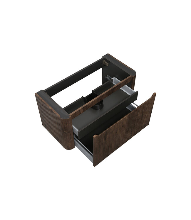 Onderkast Sulora Bruin Eiken 80cm | Geribbeld Design & Softclose