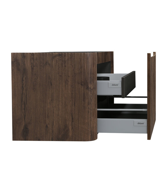 Onderkast Sulora Bruin Eiken 80cm | Geribbeld Design & Softclose