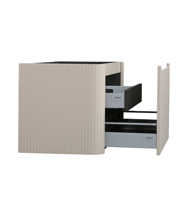 Onderkast Sulora Mat Beige 80cm | Geribbeld Design & Softclose