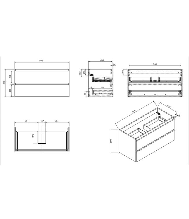 Onderkast Alvara Warm Eiken 100cm | Hettich & Softclose
