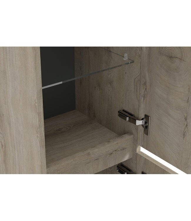 Kolomkast Alvara – Grijs Eiken – 160x35x35cm