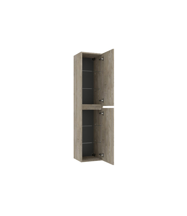 Kolomkast Alvara – Grijs Eiken – 160x35x35cm