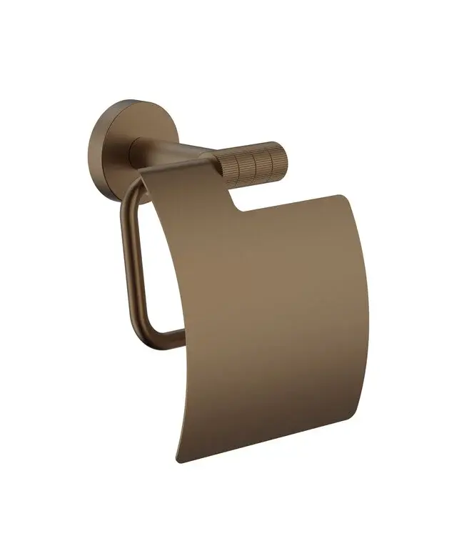 Toilet Accessoires Set Stria Mat Bruin Brons PVD-Gecoat  - Toiletborstelhouder + Toiletrolhouder + Handdoekhaak