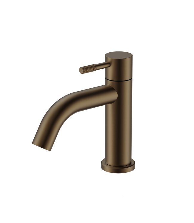 Fonteinkraan set Stria Mat Bruin Brons (PVD) Toiletkraan + Sifon + Clickwaste