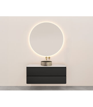 Wiesbaden Onderkast Novira Mat Zwart 120x48cm | Afgeronde hoeken