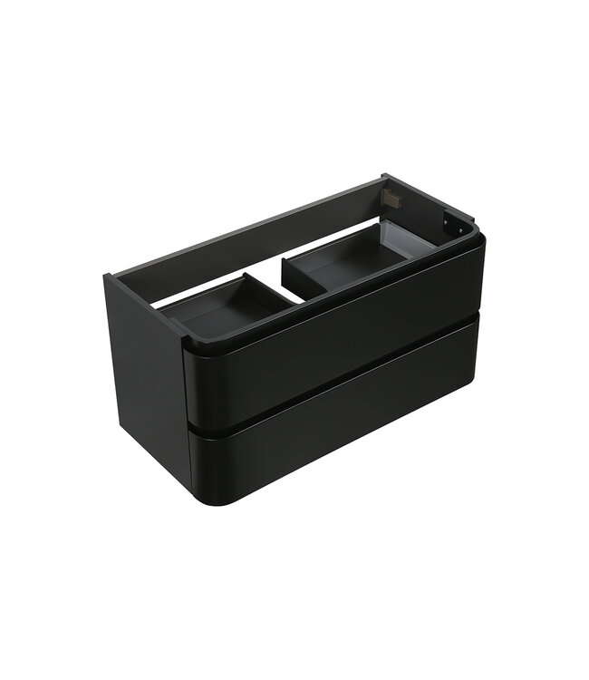 Onderkast Novira Mat Zwart 120x48cm | Afgeronde hoeken