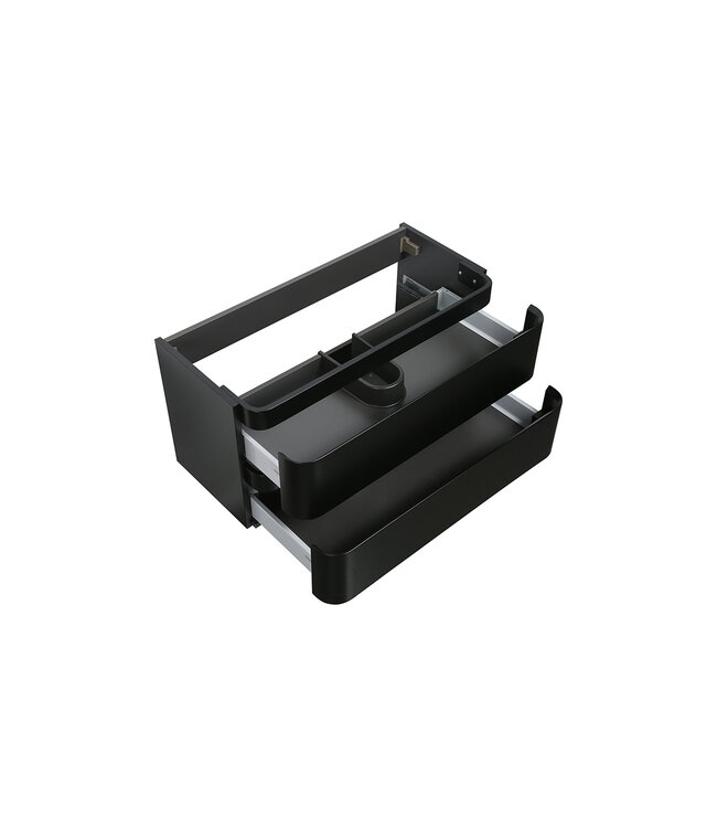 Onderkast Novira Mat Zwart 120x48cm | Afgeronde hoeken