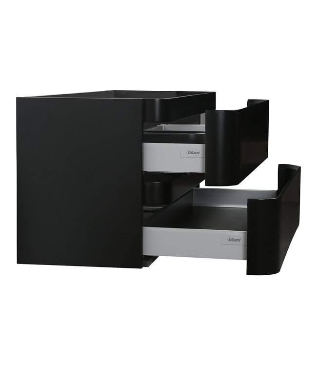 Onderkast Novira Mat Zwart 120x48cm | Afgeronde hoeken