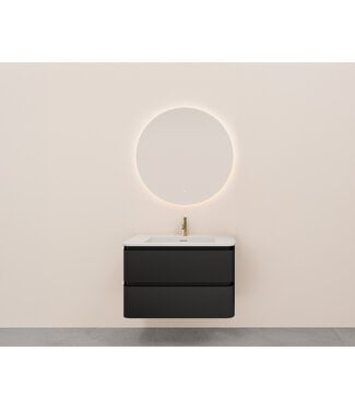 Wiesbaden Onderkast Novira Mat Zwart 100x48cm | Afgeronde hoeken