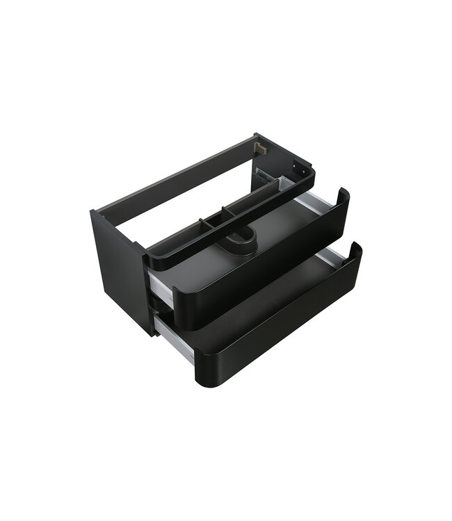 Onderkast Novira Mat Zwart 100x48cm | Afgeronde hoeken