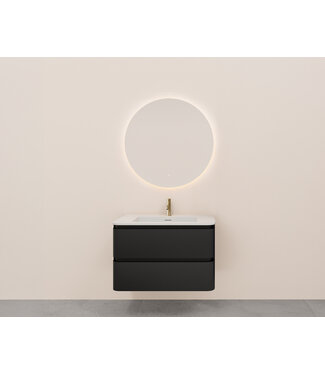 Wiesbaden Onderkast Novira Mat Zwart 80x48cm | Afgeronde hoeken