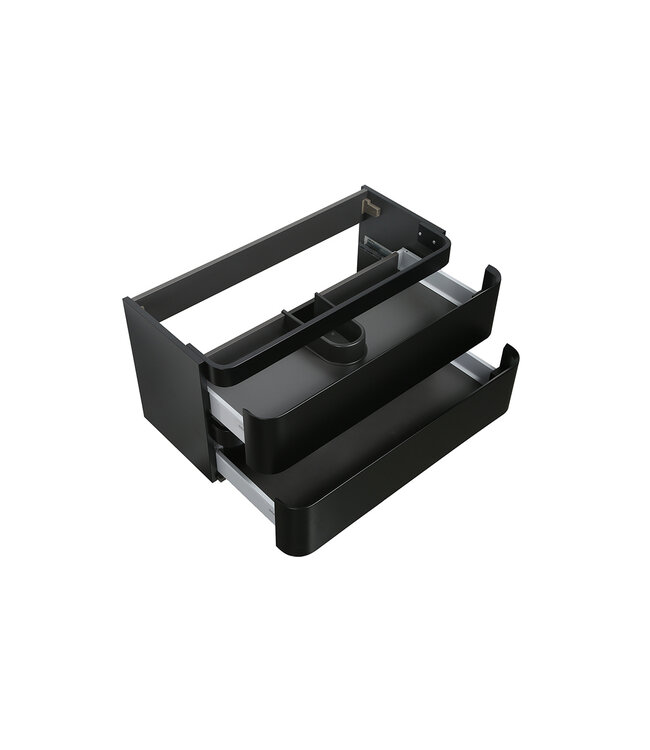 Onderkast Novira Mat Zwart 80x48cm | Afgeronde hoeken