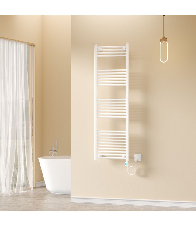 Elektrische Handdoekradiator Glans Wit 160x50cm 900Watt met Smart Wifi - programeerbaar