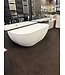 Halfvrijstaand ligbad met ribbels – Shell Mat Wit 180x80cm