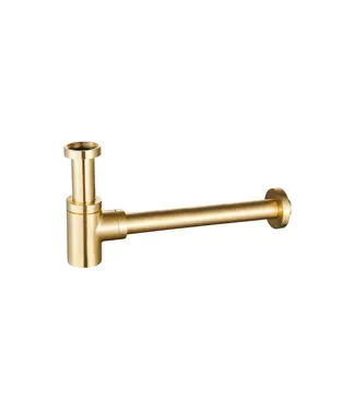 DutchLine Sifon Alya Lux Geborsteld Messing / Goud PVD | Verkort RVS Sifon 95mm | Dutchline