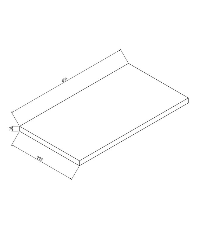 Topblad Alvara Fonteinkast 40x22 cm - Grijs Eiken