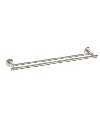 DutchLine Handdoekrek Dubbel Grip Geborsteld Staal 60cm met reliëf