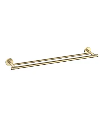 DutchLine Handdoekrek Dubbel Grip Geborsteld Messing / Goud 60cm met reliëf