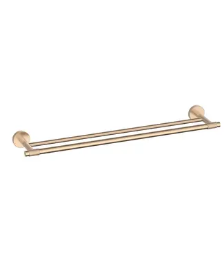 DutchLine Handdoekrek Dubbel Grip Geborsteld Brons koper 60cm met reliëf