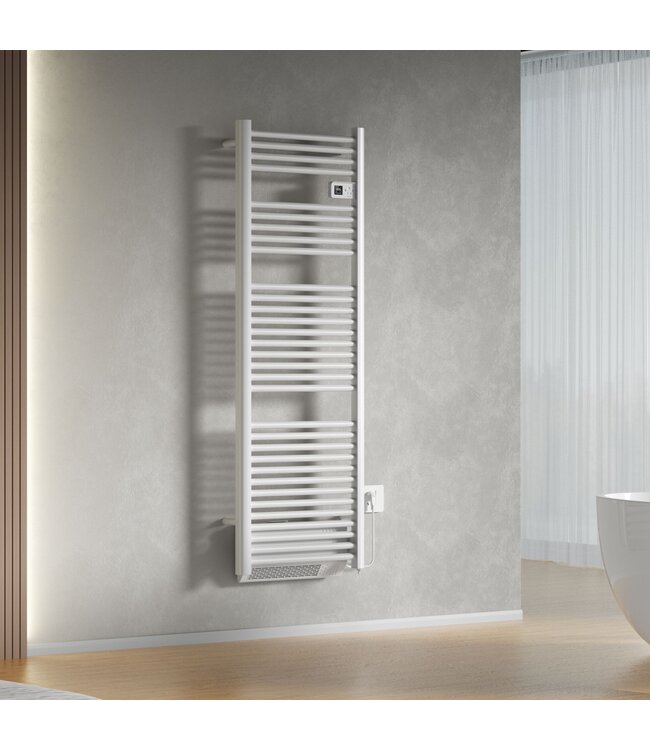 Elektrische Handdoekradiator Dahlia Wit 164x54cm 1850 Watt met blower - Programmeerbaar