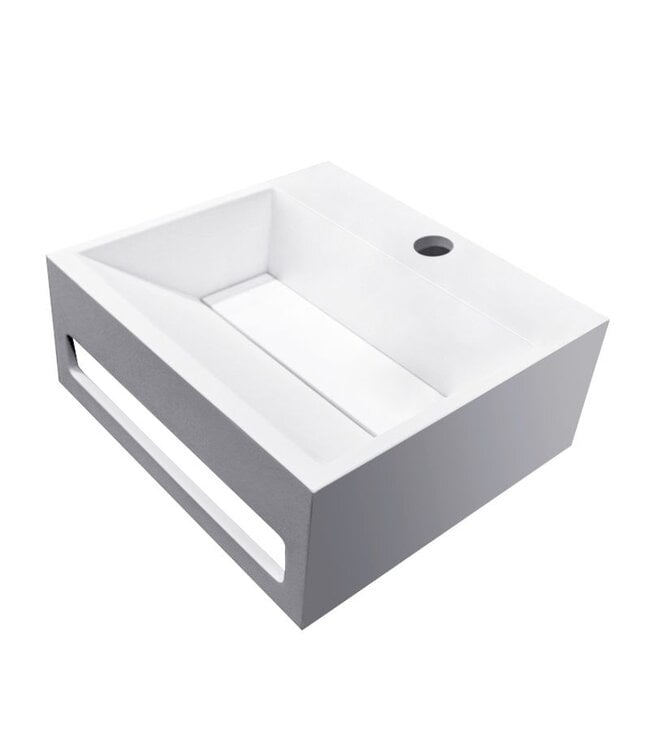 Toilet fontein Julia Beige Solid Surface 30x28x12,5 cm met kraangat