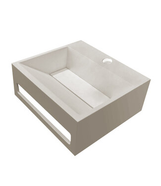 Wiesbaden Toilet fontein Julia Beige Solid Surface 30x28x12,5 cm met kraangat