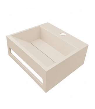 Wiesbaden Toilet fontein Julia Beige Solid Surface 30x28x12,5 cm met kraangat