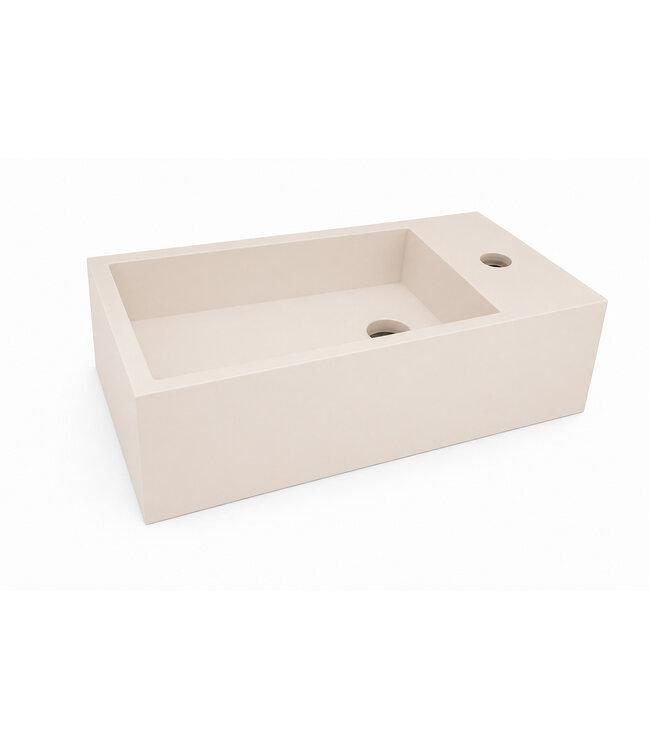 Toilet Fontein Lotte Beige Rechts 40x22x10cm Solid Surface