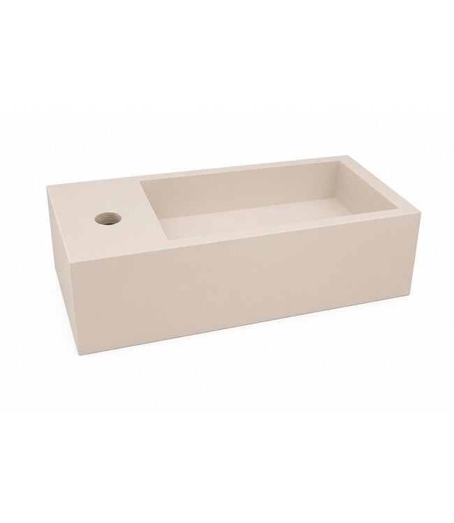 Toilet Fontein Lotte Beige Rechts 40x22x10cm Solid Surface