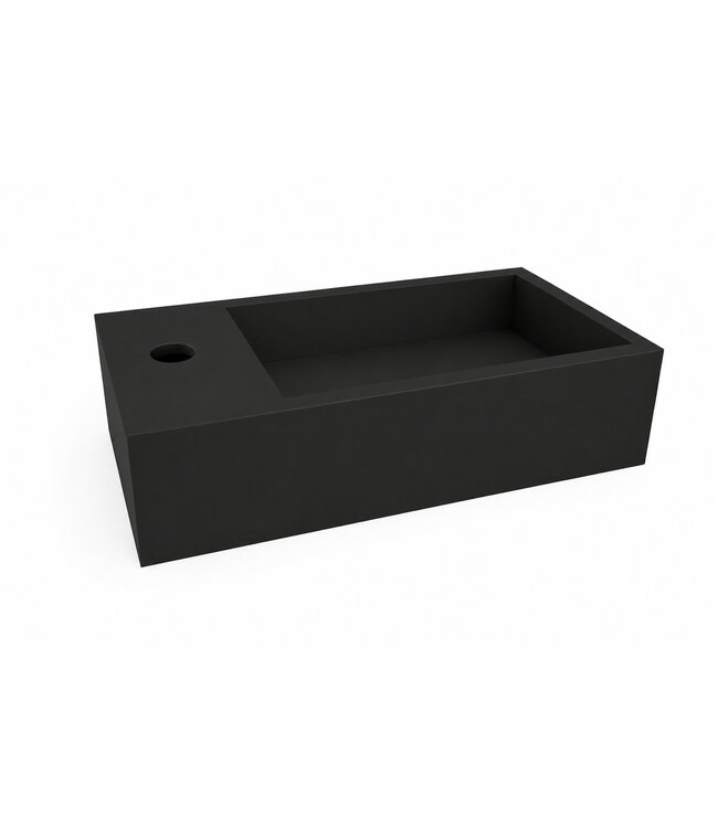 Toilet Fontein Lotte Mat Zwart Rechts 40x22x10cm Solid Surface