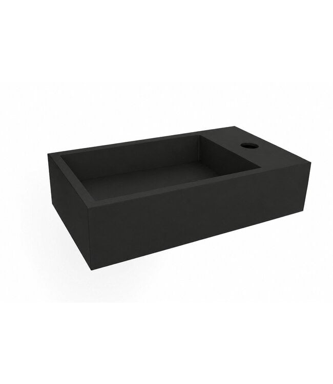 Toilet Fontein Lotte Mat Zwart Links 40x22x10cm Solid Surface