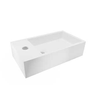 Wiesbaden Toilet Fontein Lotte Mat Wit Links 40x22x10cm Solid Surface