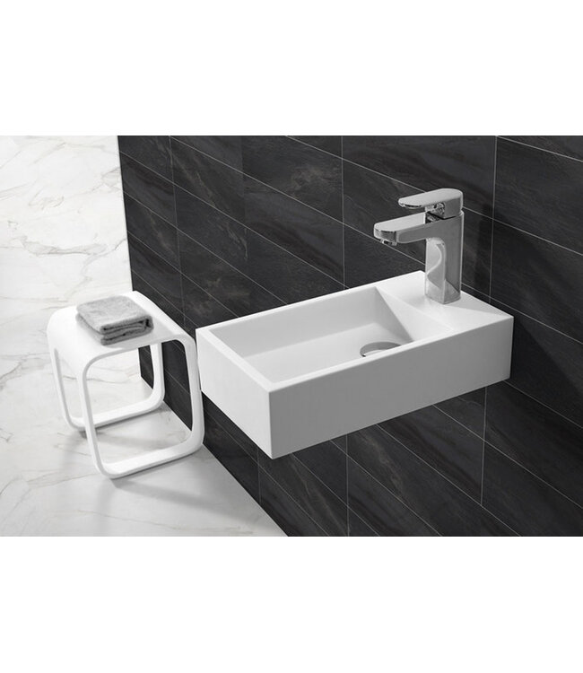 Toilet Fontein Lotte Mat Wit Rechts 40x22x10cm Solid Surface