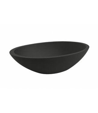 Wiesbaden Waskom Ovaal Kim Mat Zwart | 59cm Solid Surface Opzetwaskom
