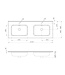 Wastafel Dubbel Bajo - 120 x 46 cm - Keramiek Glans Wit (2 Kraangaten)