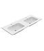 Wiesbaden Wastafel Dubbel Bajo - 120 x 46 cm - Keramiek Glans Wit (2 Kraangaten)