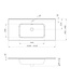 Wastafel Bajo 100x46 cm – Keramiek Glans Wit (1 Kraangat)