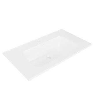 Wiesbaden Wastafel Bajo 80x46 cm – Keramiek Mat Wit (1 Kraangat)