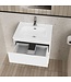 Badkamermeubelset Compleet ALONI LIVA  - 60cm - Glans Wit met Wastafel & Led - Spiegel