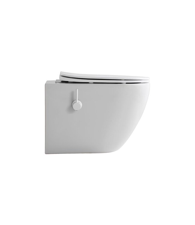 Hangtoilet met Bidet Aloni Pro – Tornado Flush – Mat Wit – 52,5 cm