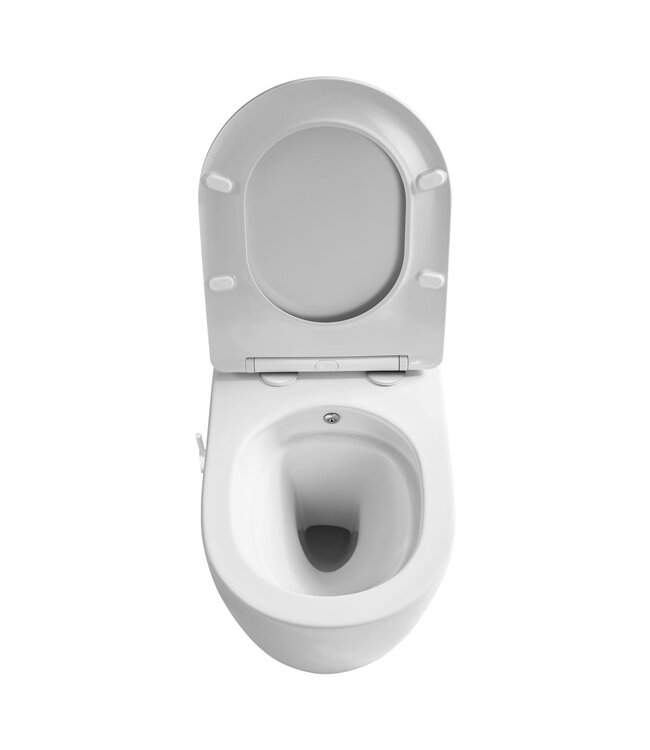 Hangtoilet met Bidet Aloni Pro – Tornado Flush – Mat Wit – 52,5 cm