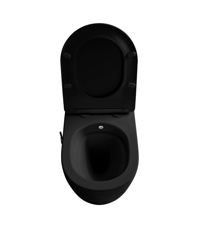 Hangtoilet met Bidet Aloni Pro – Tornado Flush – Mat Zwart – 52,5 cm